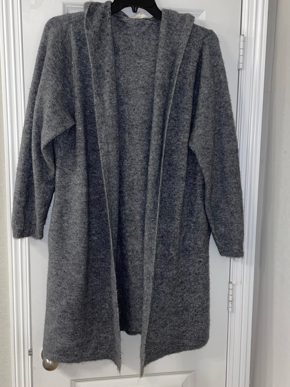 Open-Front Hooded Women's Cardigan Sweater - Gray